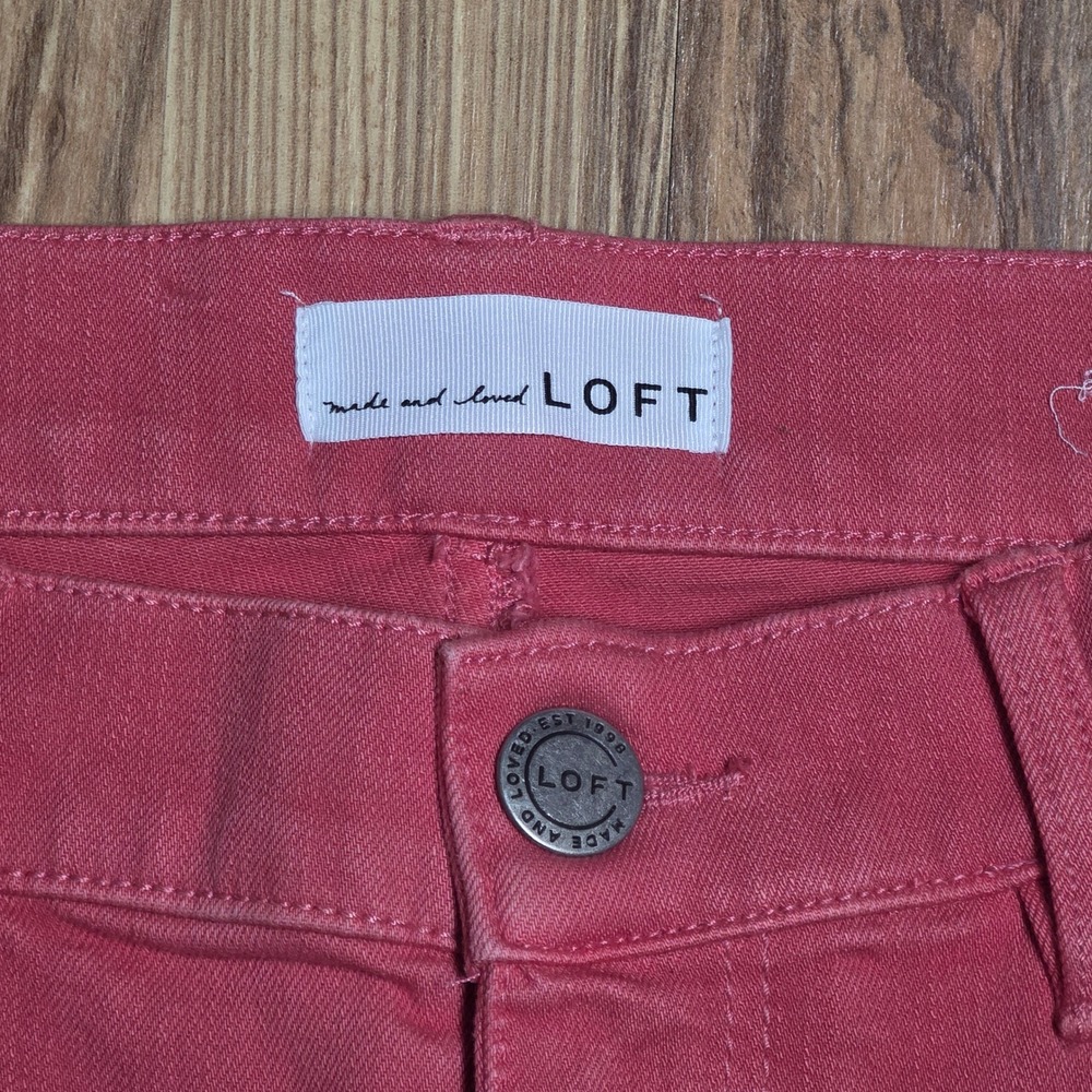 NWOT LOFT Legging Jeans Pink Colored Skinny Fit Women's Size 28 - Picture 3 of 10
